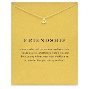 Gold Friendship Anchor Necklace & Card